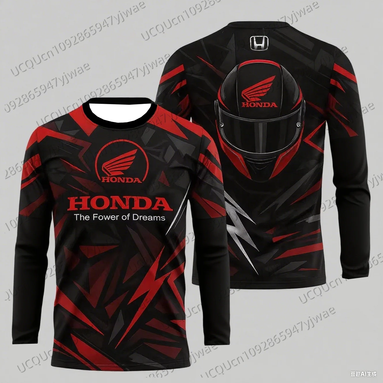 

Motorcycle pattern Motociclista Biker Deportiva Honda Quick Drying Long Sleeved Honda Riding T-shirt Tops For Men And Women