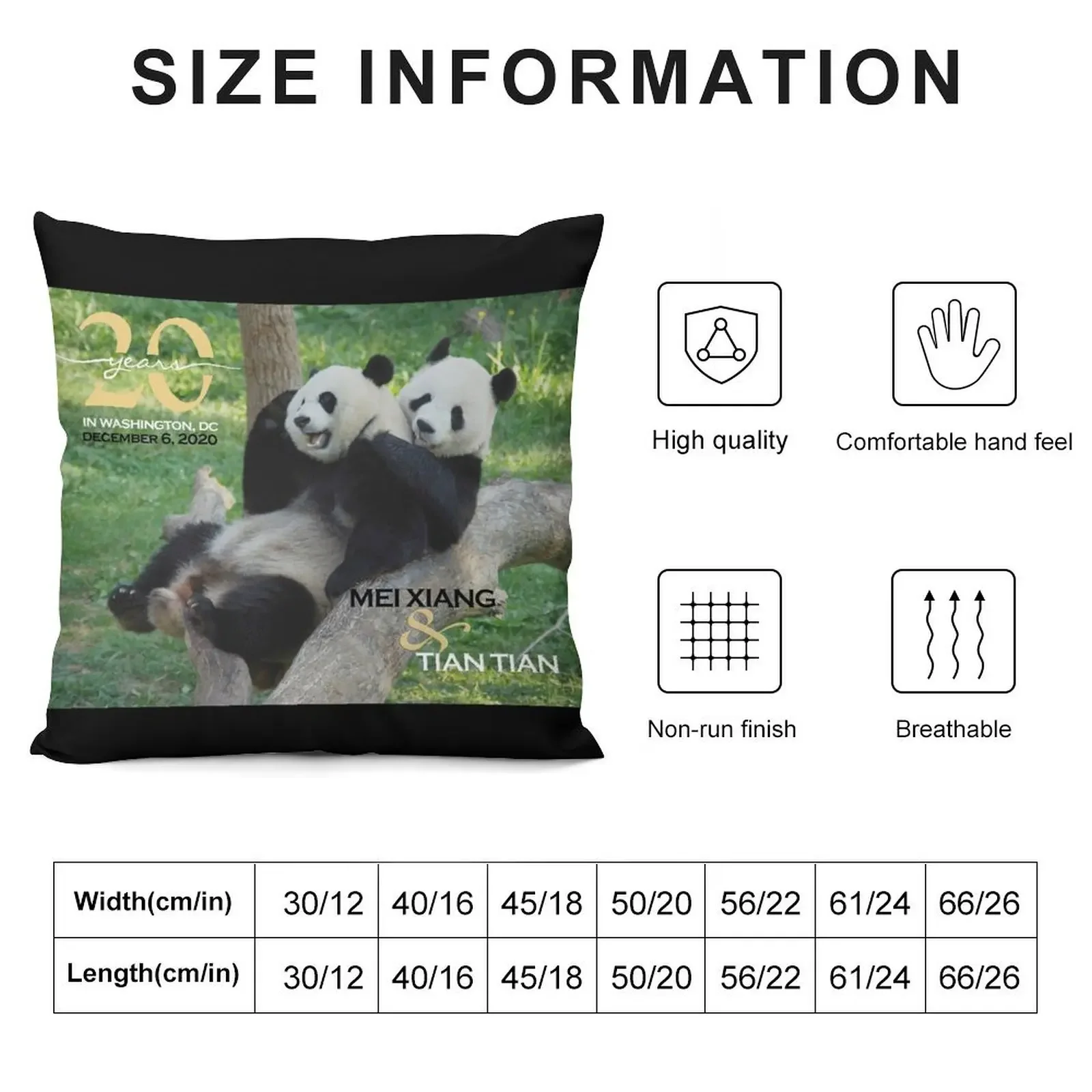 Giant Pandas Mei Xiang and Tian Tian at the National Zoo - 20th Anniversary Edition Throw Pillow pillow cover luxury pillow