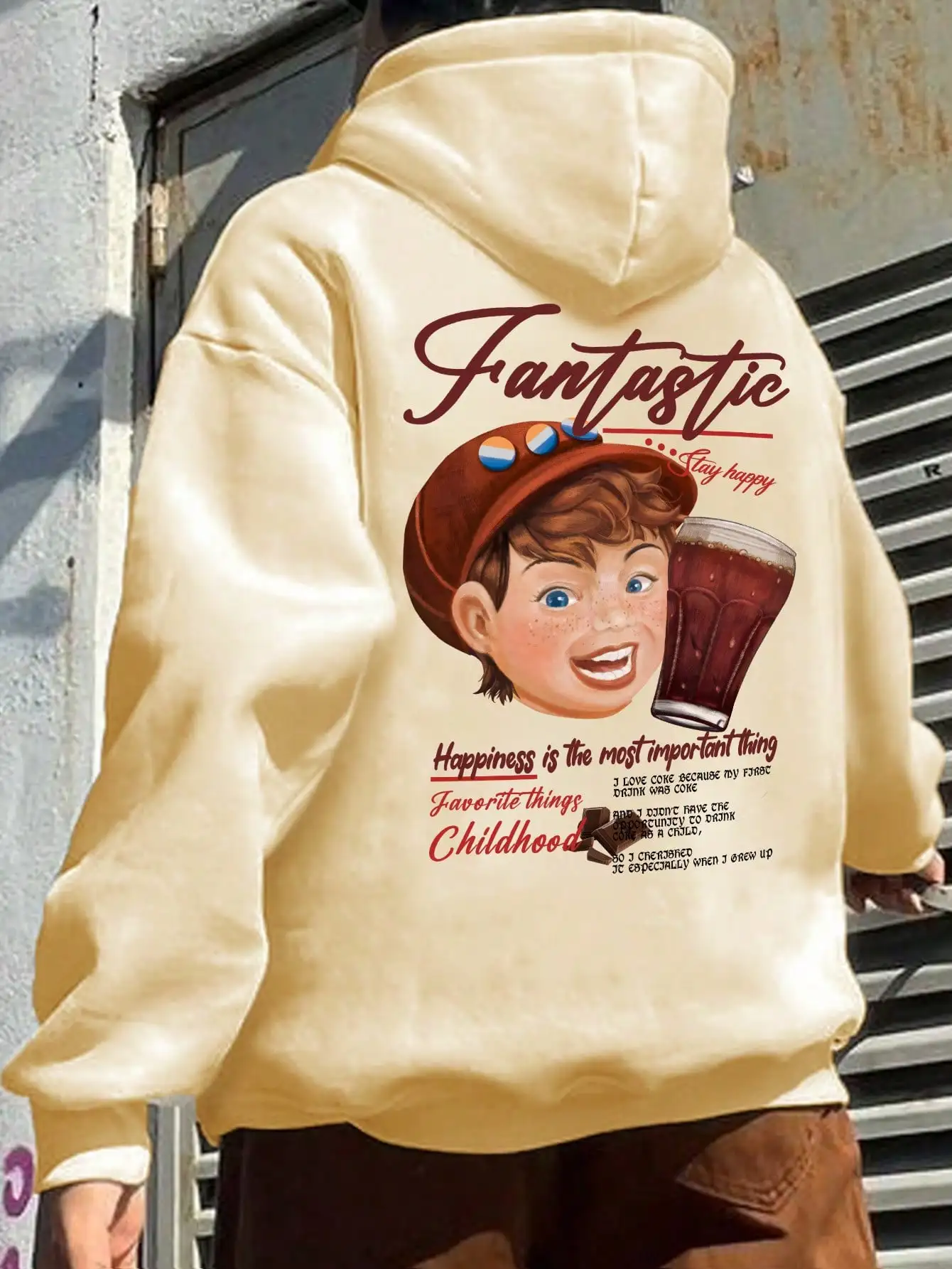 Fantastic Hip Hop Boy Cartoons Drinks Printed Male Hoody Fashion Sport Hooded Autumn Casual Streetwear Unisex Creativity Tops