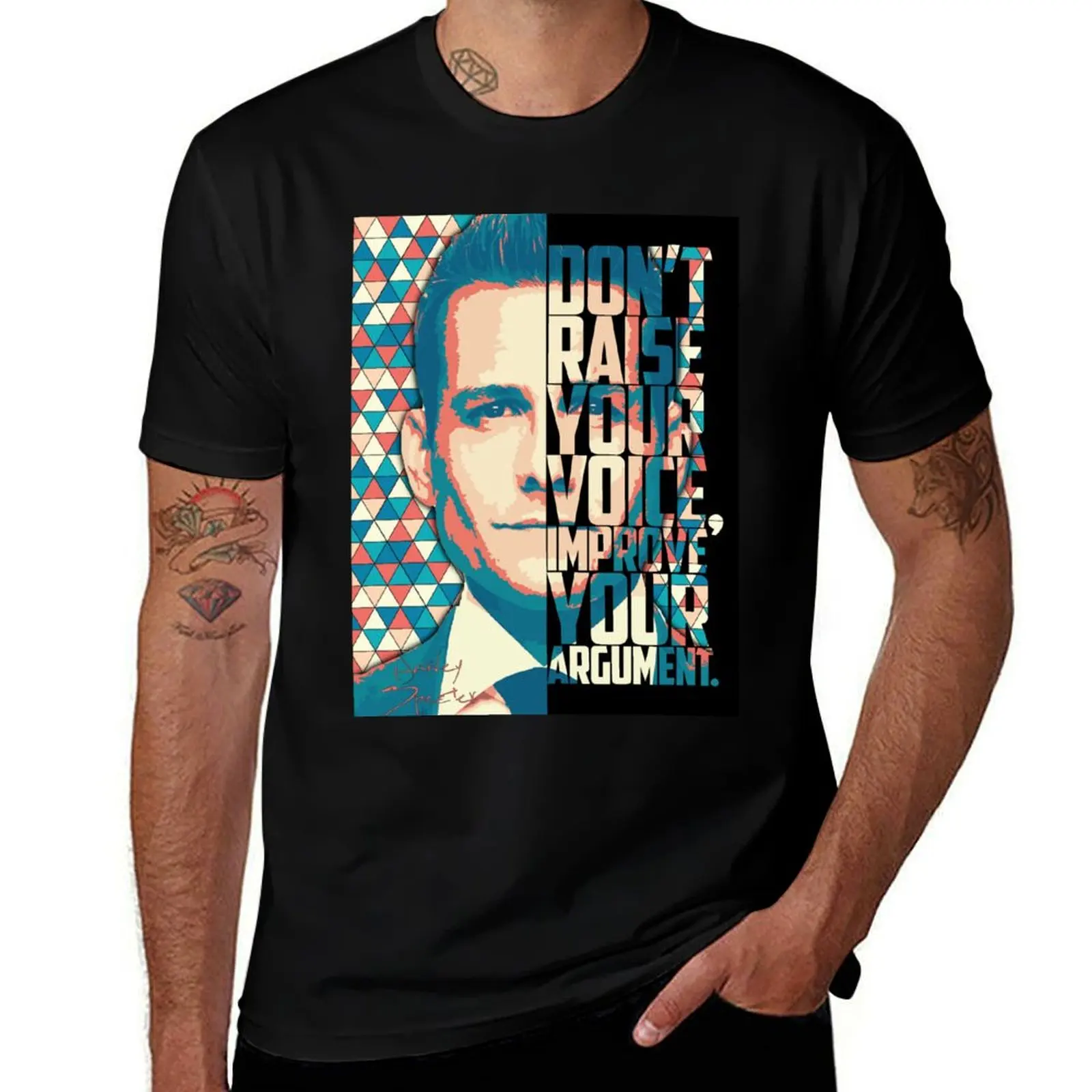 

man Tv T-Shirt soft quote. man cotton t show for shirts t graphic Specter Harvey shirts Suits