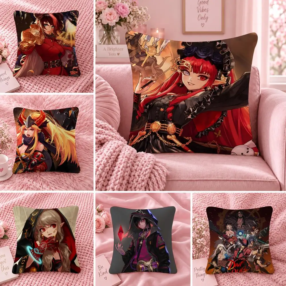 Game Adventure D-Dungeon Fighter Online Cushion Cover Double Sided Print Short Plush Pillow Sofa Bedroom Dorm Room Decor Gift