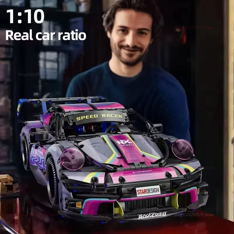 جديد 1611 قطعة 911RS سيارة رياضية اللبنات لعبة الصبي أو الكبار أطقم 1:10 MOC بناء مجموعة سباق نموذج سيارة سيارات لصبي لعبة هدية #2