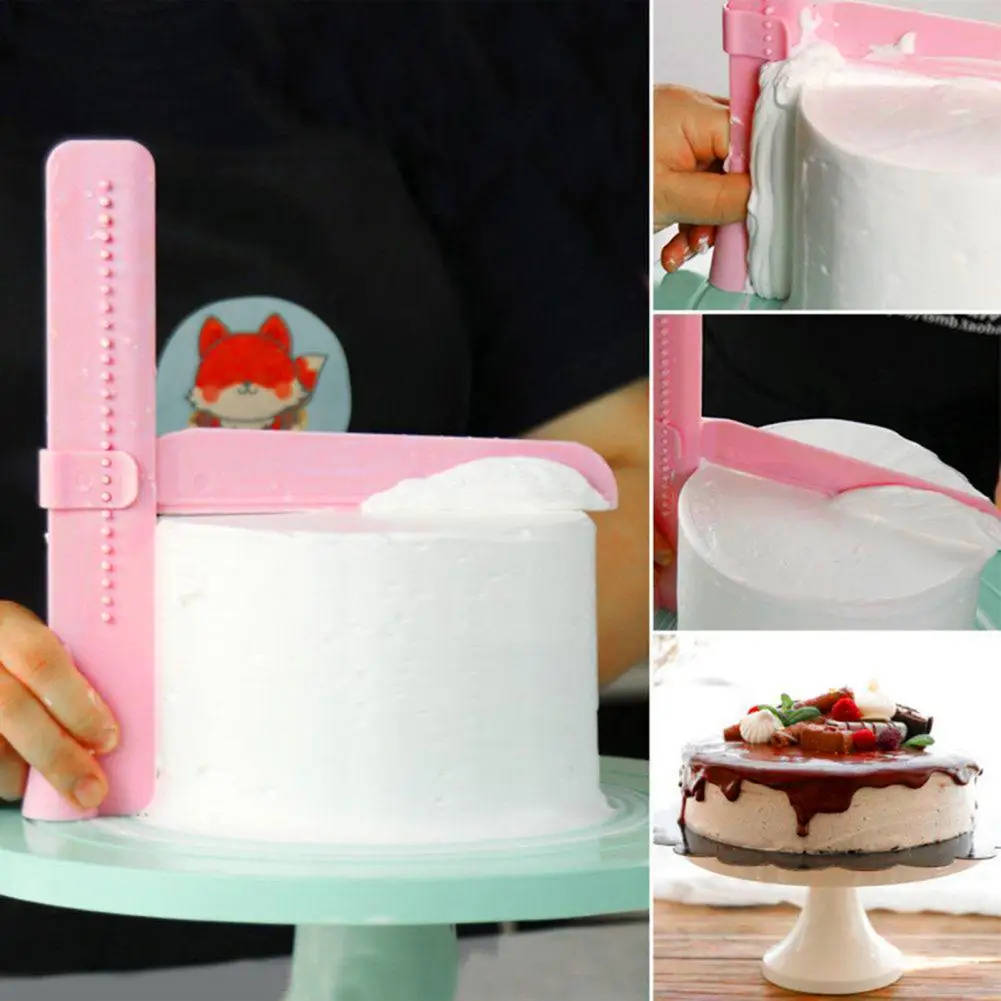 Food-Grade Cakes Spatula Adjustable Cake Smoother Scraper Cakes Pastry Spatula Cake Edges Smoother Cream Leveling Device