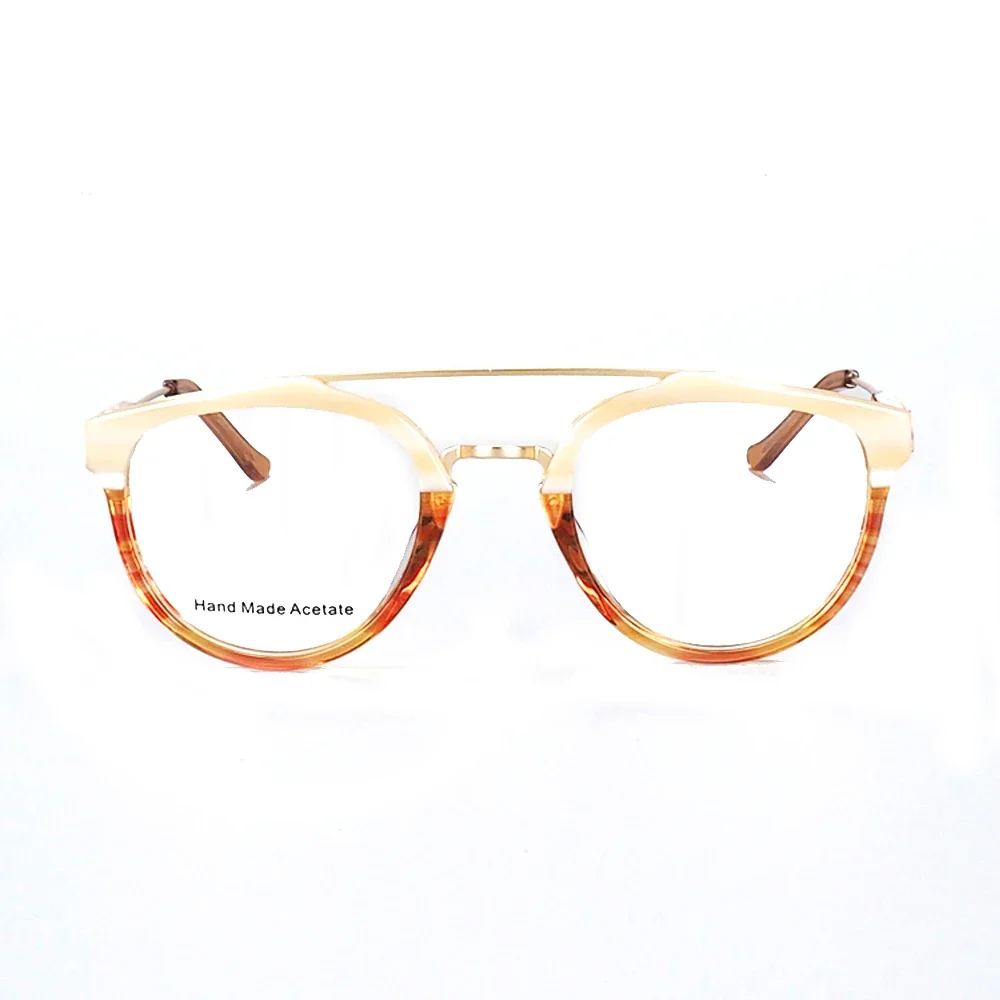 

Vintage Women Round Eyeglass Frame Men Optical Glasses Frames Double Bridge Retro Prescription Eyewear Brown Classic Fashionable