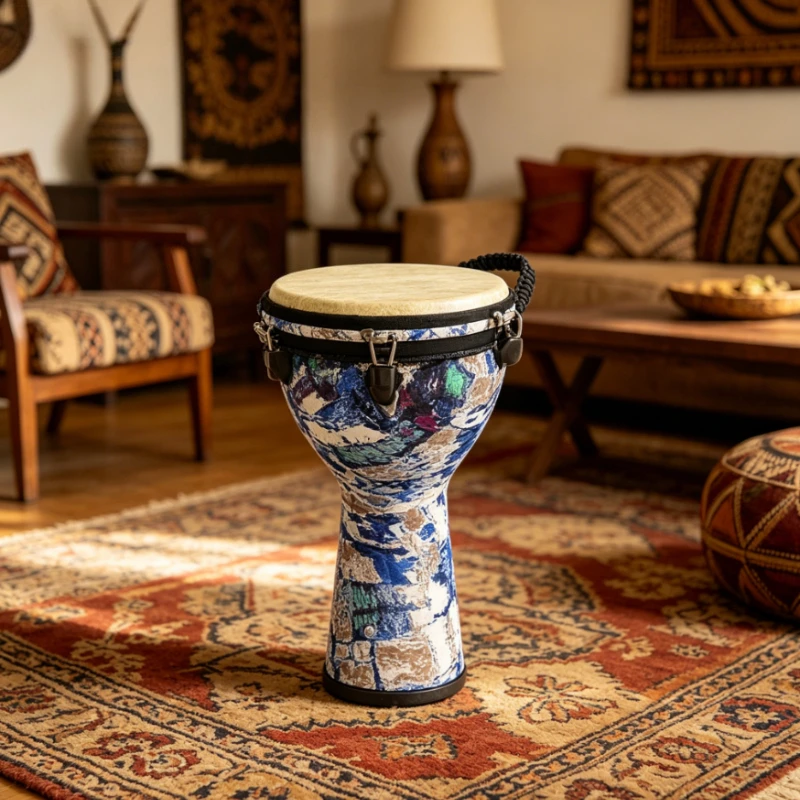 Tambor Africano de 12 Polegadas para Adultos, Djembe Profissional, Tambores Tradicionais para Crianças Iniciantes, Instrumentos de Percussão Grandes Djembe