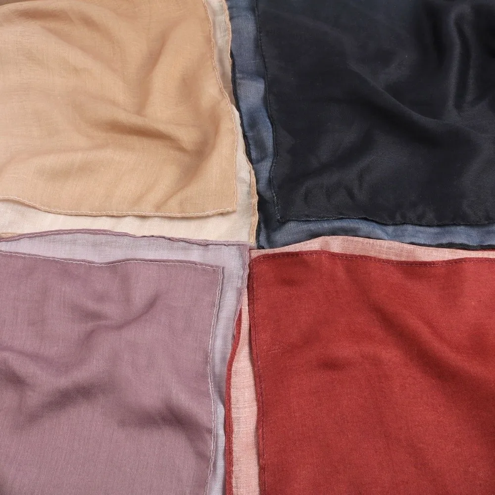 

Модный градиентный цветной шарф-хиджаб, длинная бандана, платок с широким краем, солнцезащитный крем, шаль, пляжная