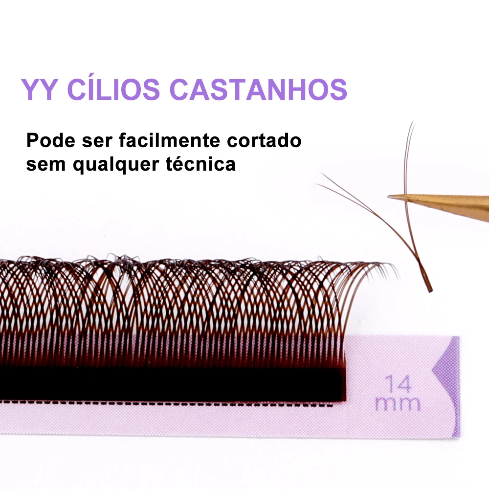 Wendy Lashes YY Shape Brown Eyelash Extensions Brown Natural Soft Pre-made Volume Fan Two Tips Y-Shaped False Eyelashes Makeup