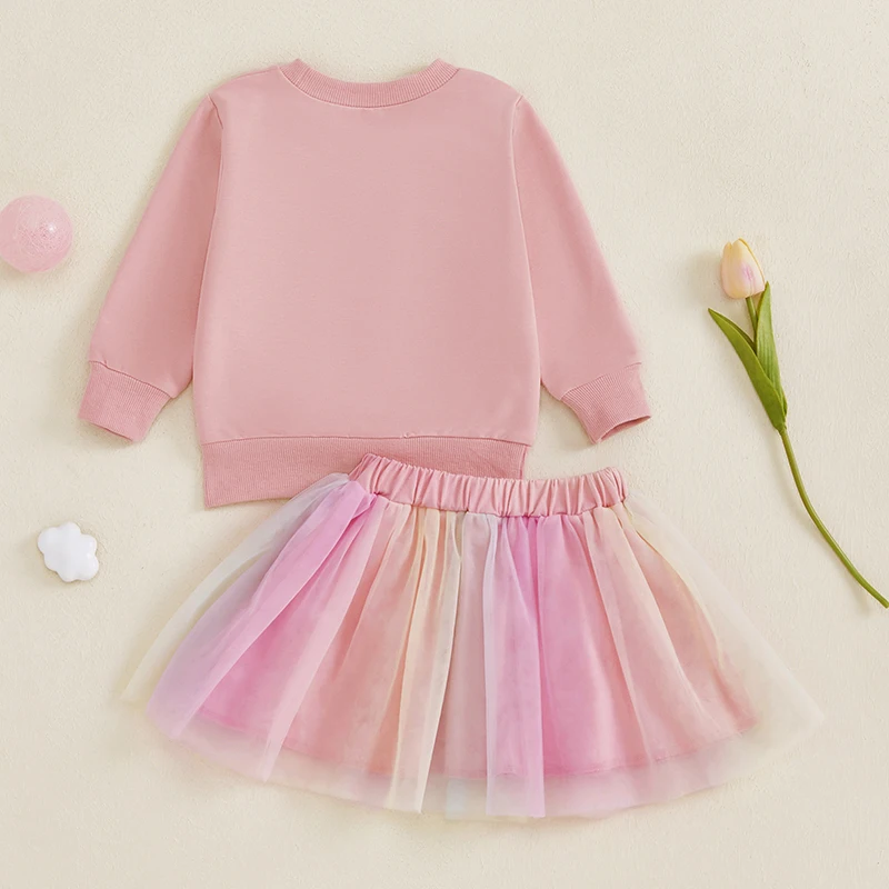 Infant Girls 2-Piece Autumn Ensemble with Star Detail Sweatshirt and Tulle Skirt - Adorable Baby Clothing Set for Fall