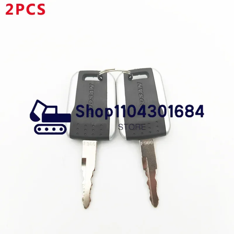 2 PCS F900 Key for Deawoo Doosan Bobcat Terex Excavator Heavy Equipment Ignition Start Switch Door Lock Fit E80