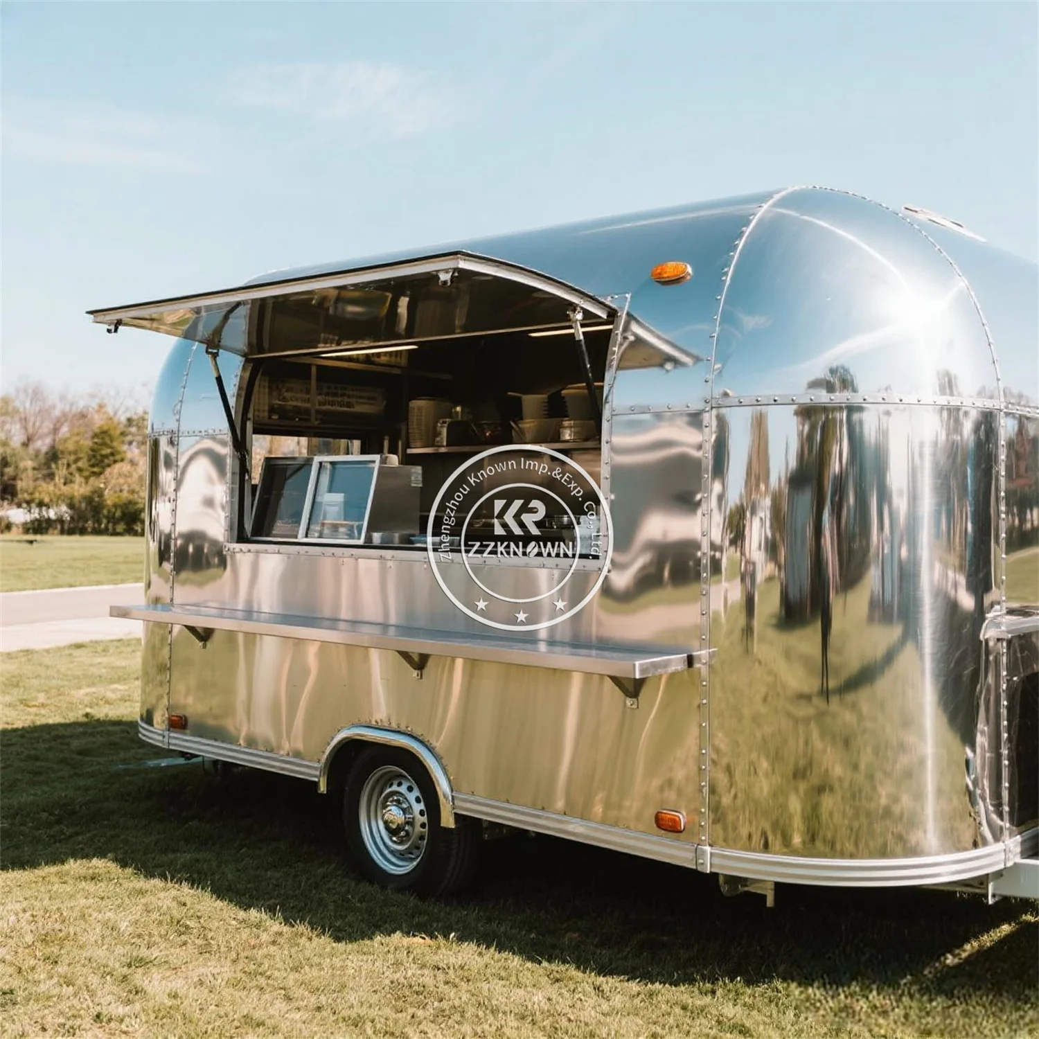 

Street Concession Food Truck BBQ Ice Cream Kiosk Outdoor Catering Trailer BBQ Food Trailer With Kitchen Equipment