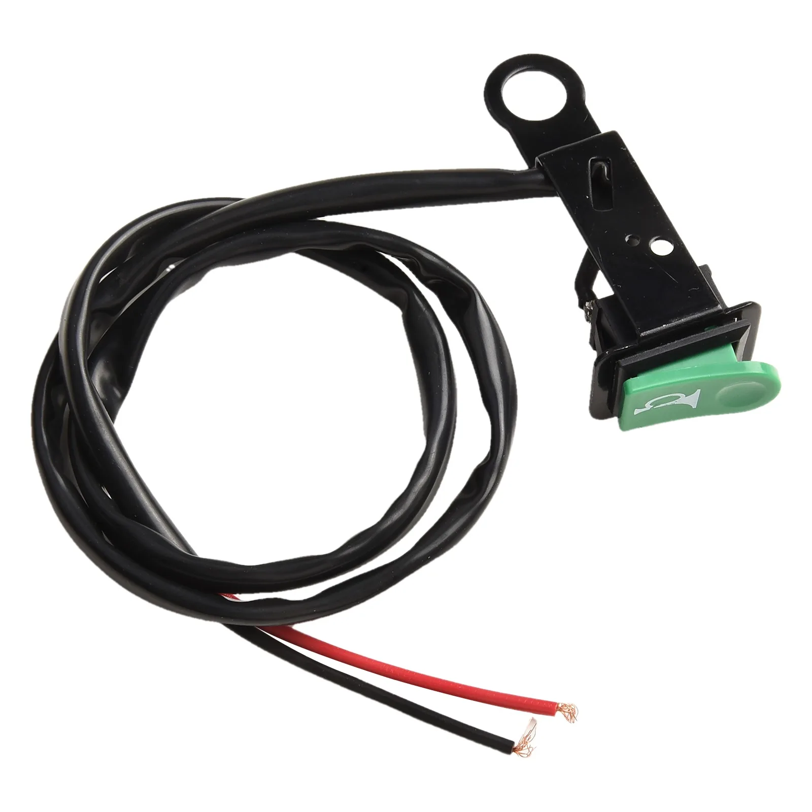 Motorcycle Resettable Push Button Switch with Reflector and Iron Bracket for E-Bike Car Handlebar Power Control