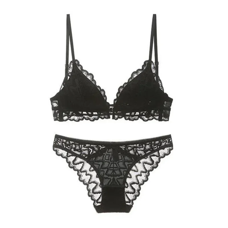 

Women Lace Lingerie Set Sexy Bra Set Ruffles Thin Underwear Elegant Ladies Bra and Panty Set