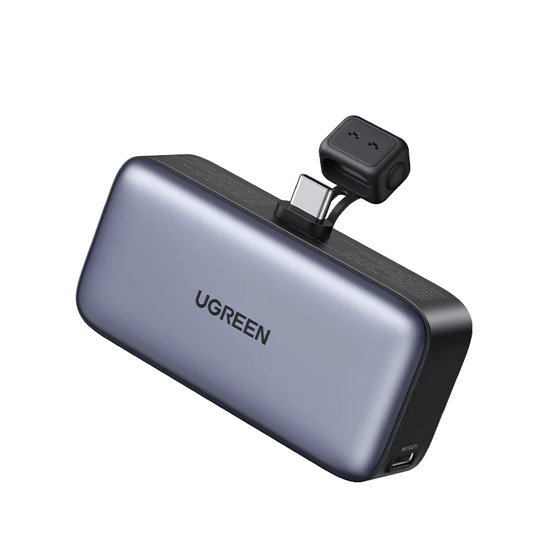 

UGREEN Portable Charger for iPhone 15, 5000mAh Power Bank with Built-in USB C Connector,22.5W Fast Charger Power Bank with Stand