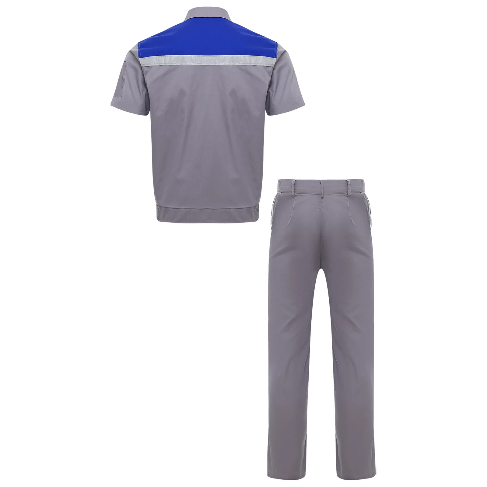 Uniforme de trabajo de fábrica de taller para hombres, ropa de trabajo mecánica de soldadura, chaquetas de manga corta resistentes, Top y pantalones, mono, traje