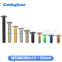 Catdogbear Titanium Bolt M5/M6/M8x10 ~ 65mm Flat Countersunk Head Hex Socket Screw for Bicycle Accessories
