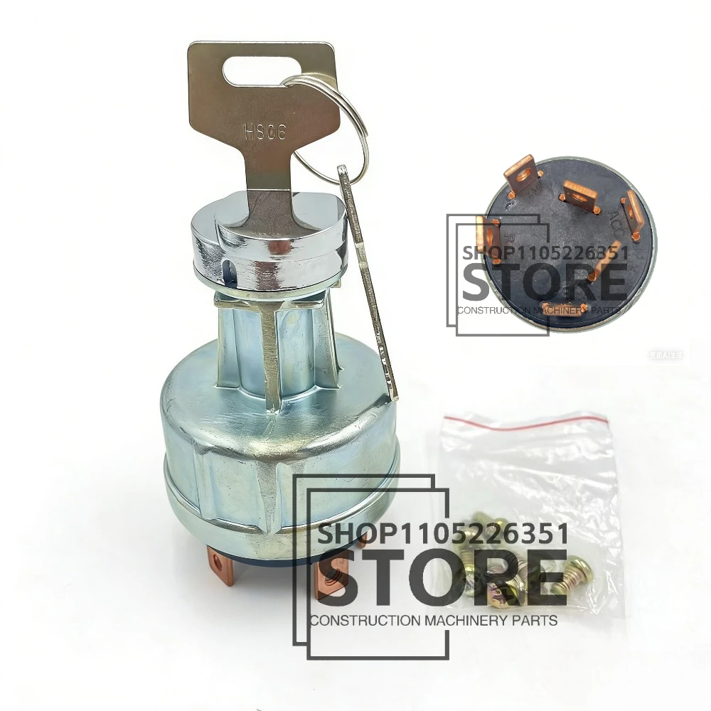 For Takeuchi 17001-00023 17001-00052 17001-00072 Ignition Switch with 2pcs H806 Keys Excavator TL130 TL150 TB125 TB135 TB145