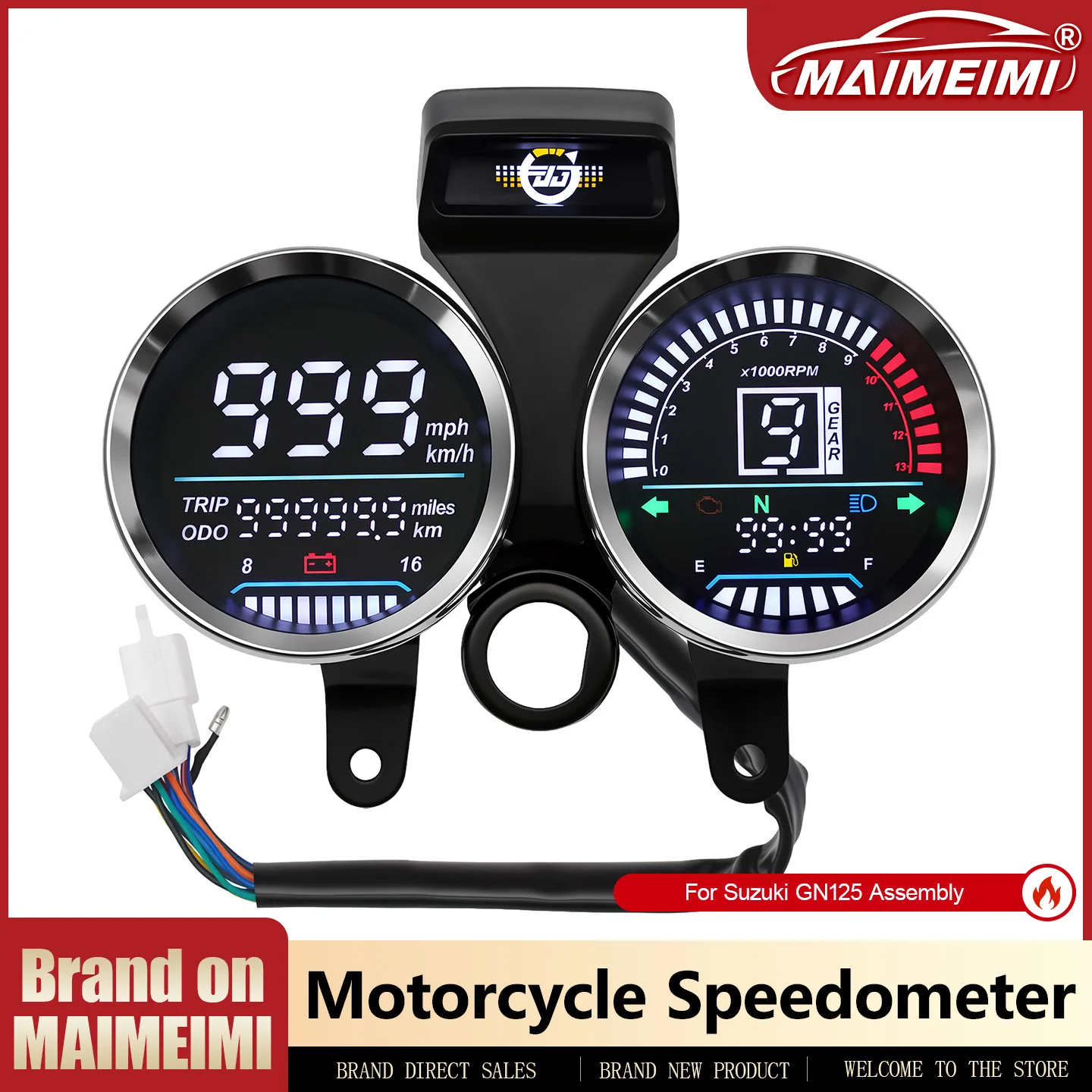 Motorcycle Speedometer RPM Tachometer Fuel Level Volt 2 Mileage Units Instrument Odometer For Suzuki GN125 Assembly Gauge Panel