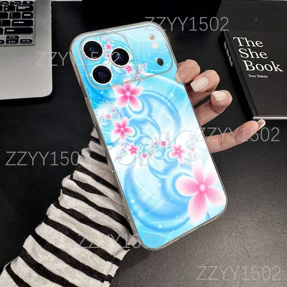 Funda de teléfono Frutiger Aero Art para iPhone 17,16,15,14,13,12,11 Pro,Max,Plus,X,XS,XR,SE4,E Mini transparente suave