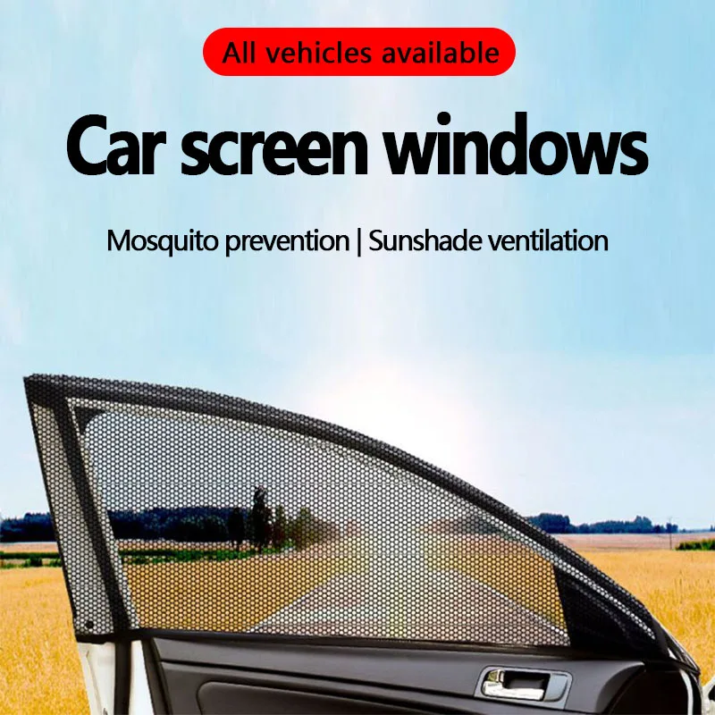 2PCS Universal Car Car Sunshade Covers Shade Curtain Rear Window Cover UV Protection Mosquito Control and Insect Prevention