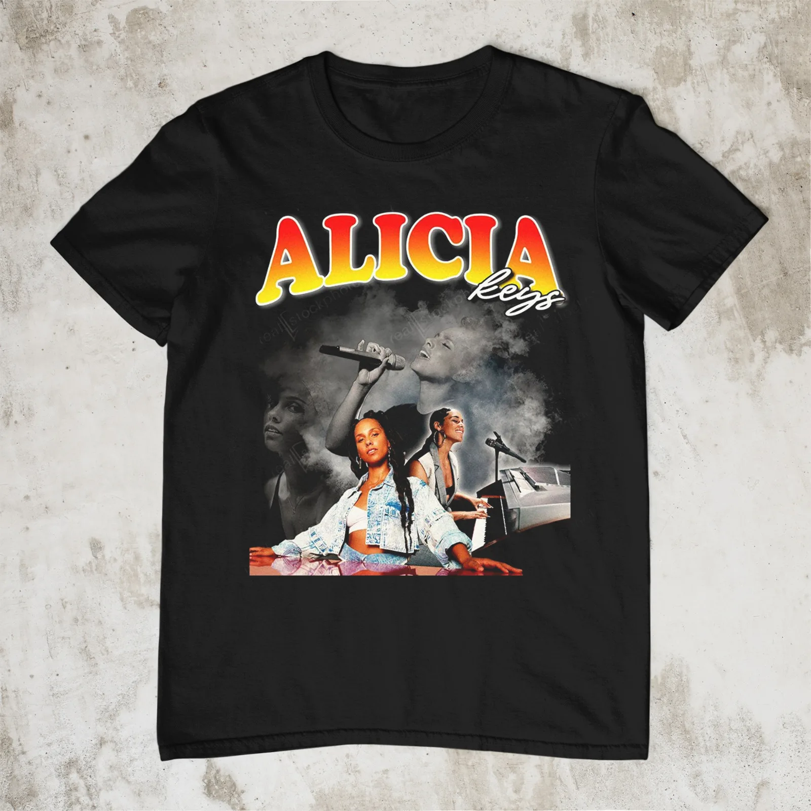 Alicia Keys Singer Black T-Shirt For Men Women Tee All Size S To 5XL