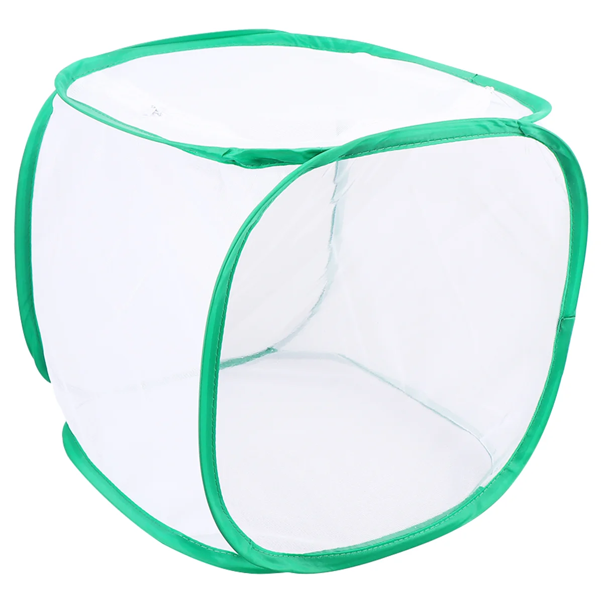 Foldable Cage Simple Dragonfly Cage Handle Straps Net Bag Zipper Cage Outdoor Nature Exploration Toys White (30x30x30cm)