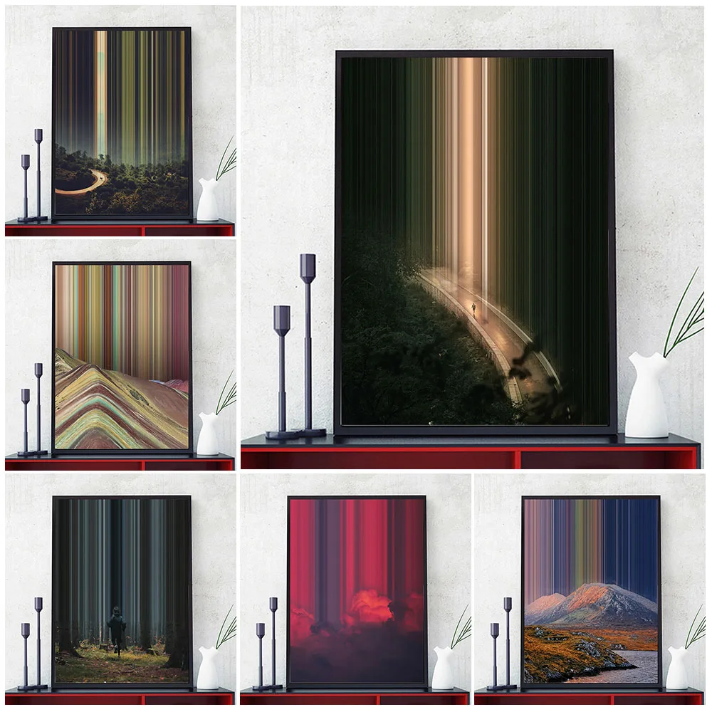 

Forest Trees Mountains Surreal Fantasy Art Poster Print Decoration Nature Fantasy Modern Abstract Wall Art Canvas Print Unframed