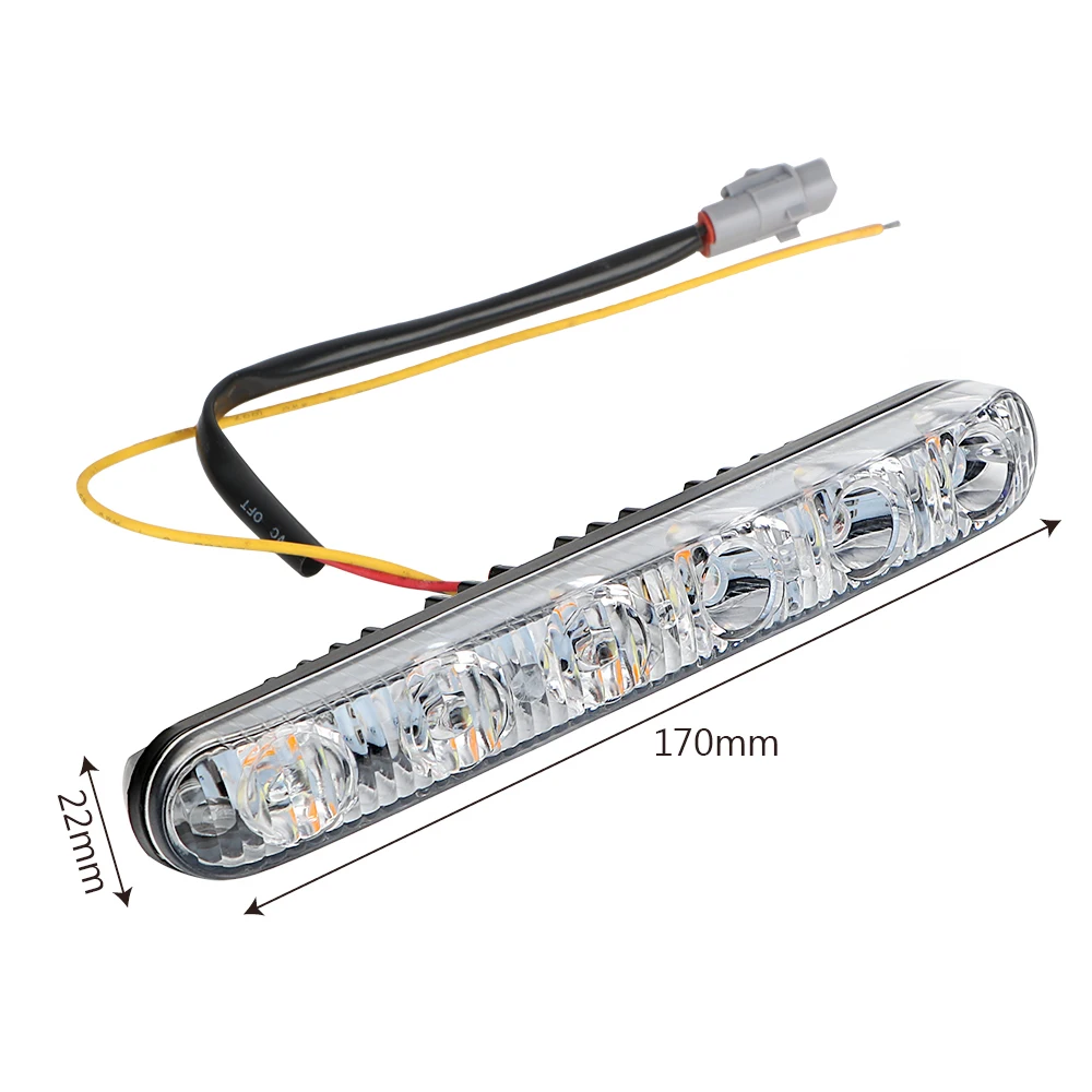1 زوج DRL السيارات النهار تشغيل أضواء بدوره إشارة مؤشرات سيارة النهار مصباح ليد التصميم العالمي للسيارة مقاوم للماء