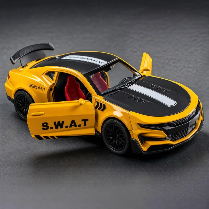 1:36 alloy car model, can pull back alloy sports car, with openable car door, large rear wing, collectible toy - view 5