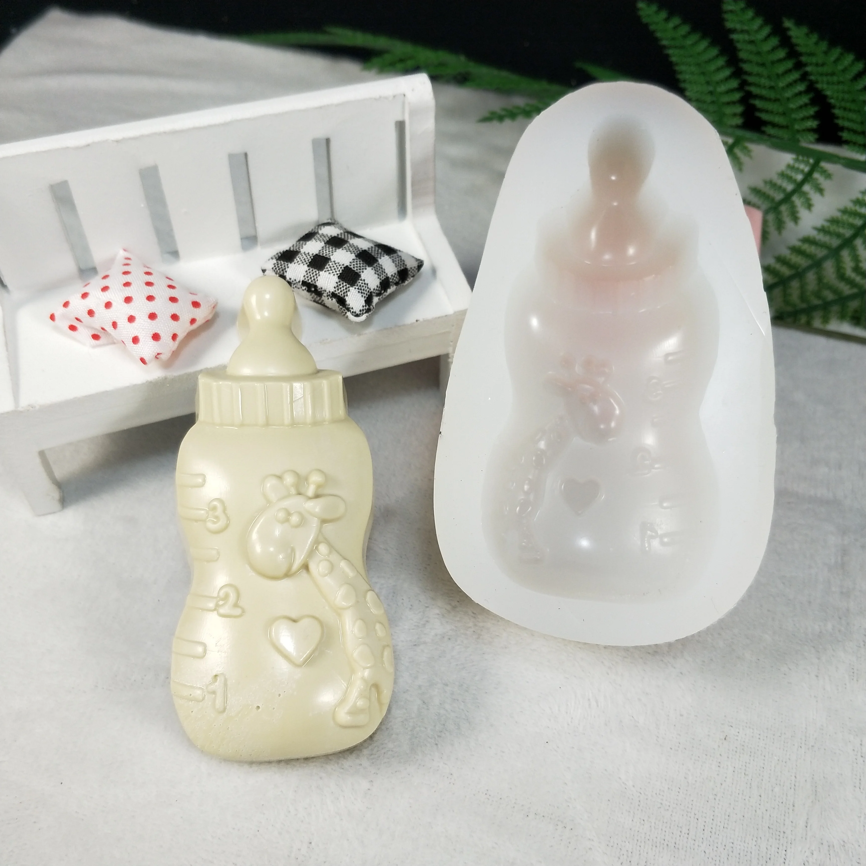 QT0269 PRZY Mold Silicone Feeding Bottle Soap Molds Baby\'s Bottle Gypsum Chocolate Candle Molds Soap Mould Clay Resin