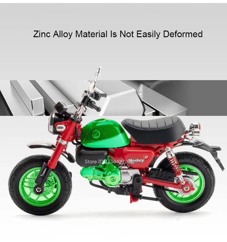 1:12 Honda Monkey JiaLing JH-70 Alloy Diecast Classic Racing Motorrad Stoßdämpfung Coole Lichtmodelle für Kindergeschenke – Detail 5