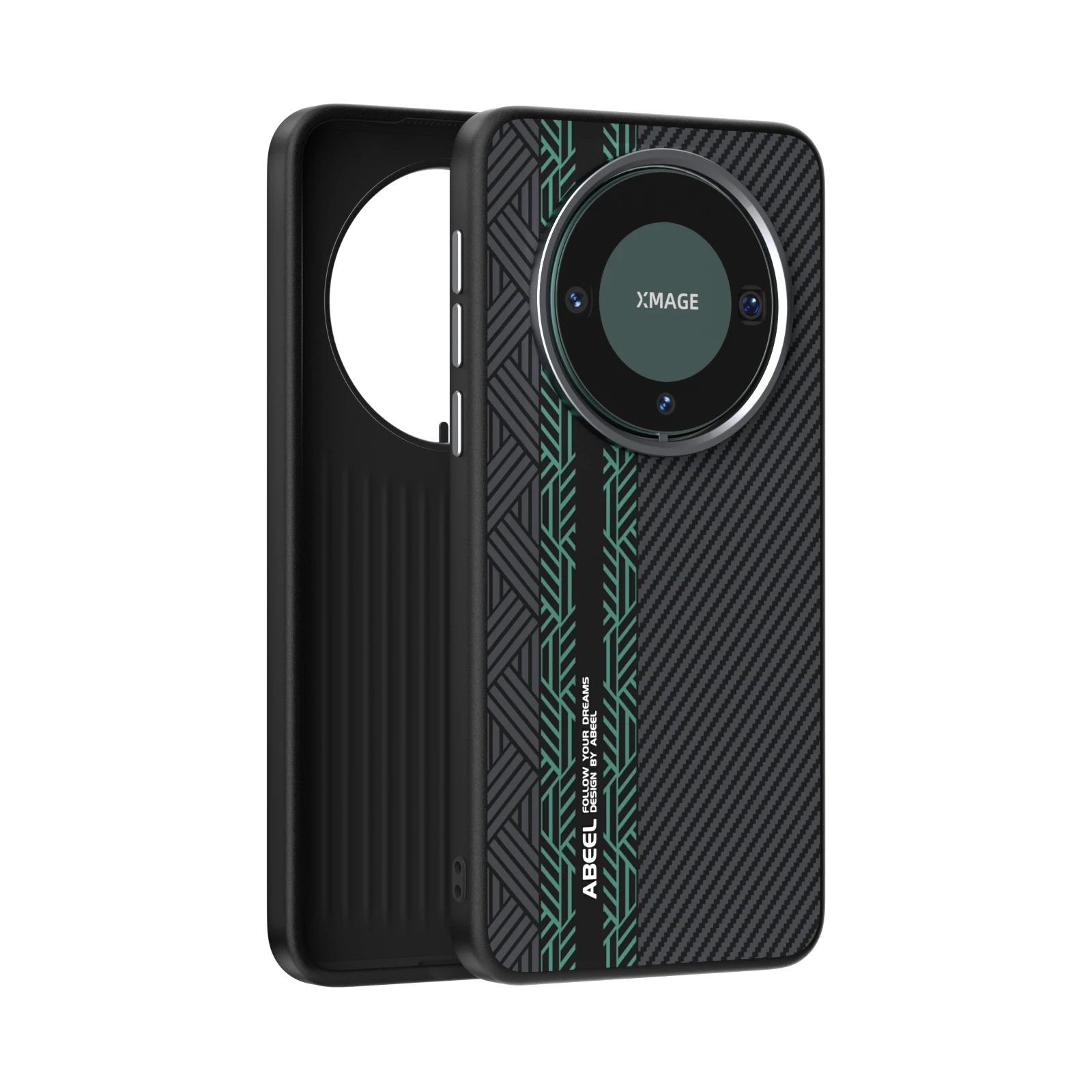 

For HUAWEI Mate 60 Pro 70 Case Magsafe Wireless Charging Business Carbon Fiber Texture Camera Circle Mobile Phone Case