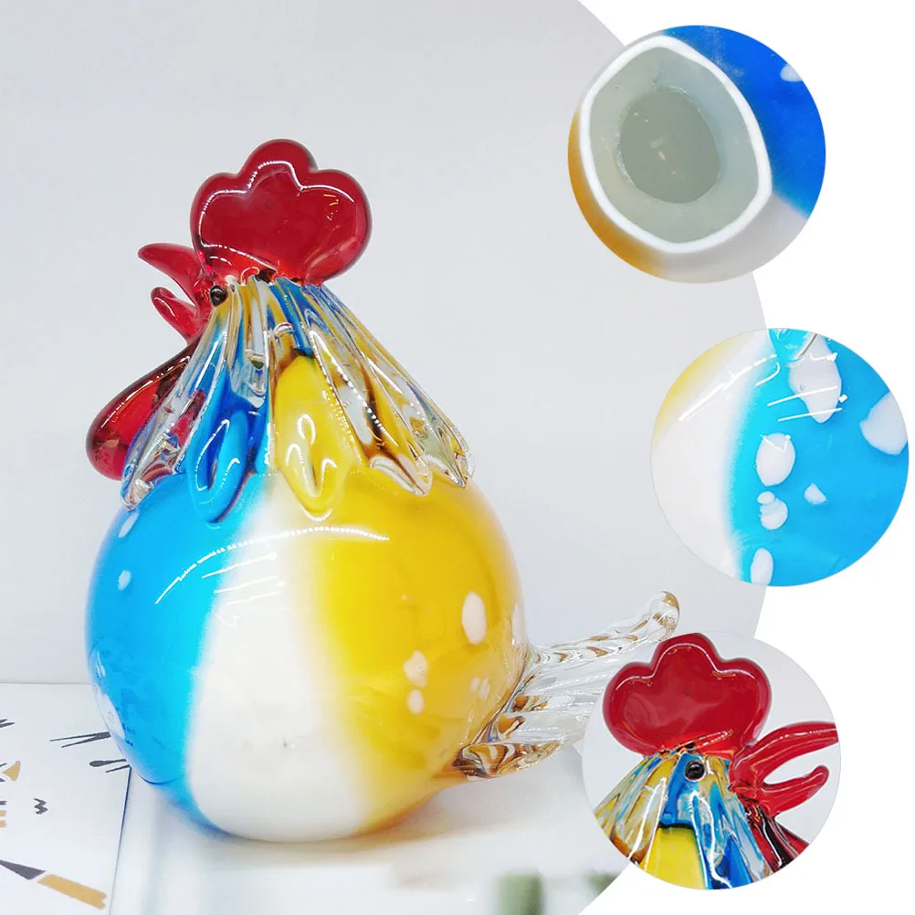 

Desktop Crystal Glass Chicken Decoration Creative Chicken Adornments for Garden Lawn Home Table Ornament Chick Adornment