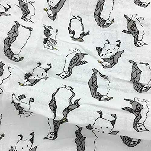 البطريق 47x47 بوصة الطفل بطانية من الموسلين خفيفة الوزن تنفس قماط تلقي بطانية للرضع حديثي الولادة #4