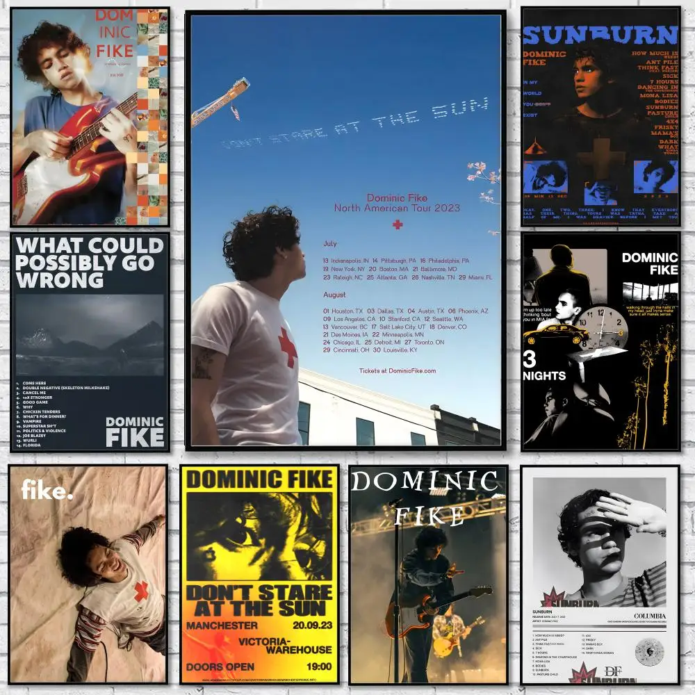 Pop-Sänger D-Dominic F-Fike, wasserdichter HD-Wandaufkleber, selbstklebendes Kunstposter, lichtbeständig, Heim- und Raumdekoration