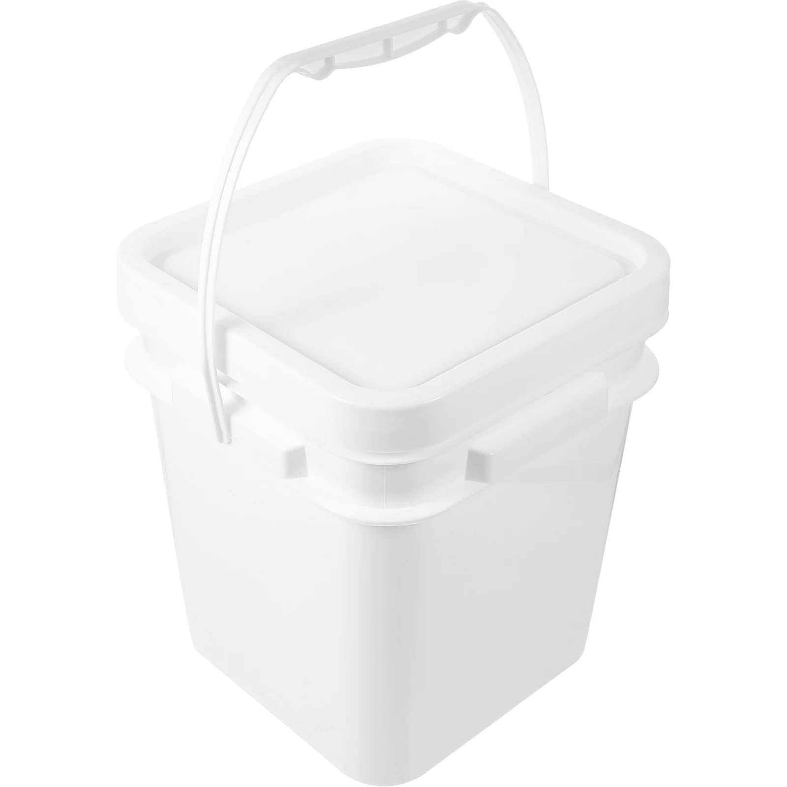 

White ABS Paint Bucket 2.6 Gallons 10L Square Wide Mouth Container with Lid PP Storage Bucket for Home Use
