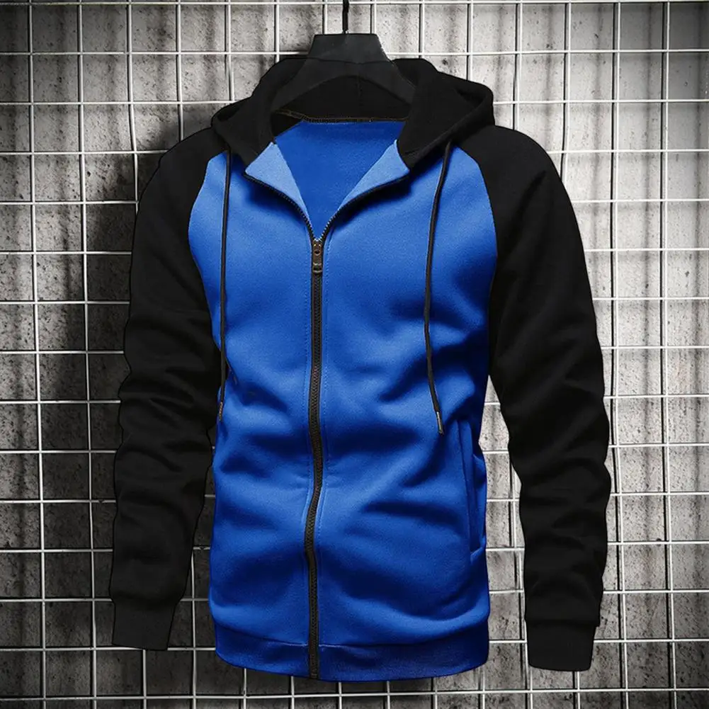 2024 Color Block Men's Hooded Jackets Coats Zipper Fashion Brand Hoodies Casual Hoodies Sweatshirts Autumn Hoodie Men Outwear