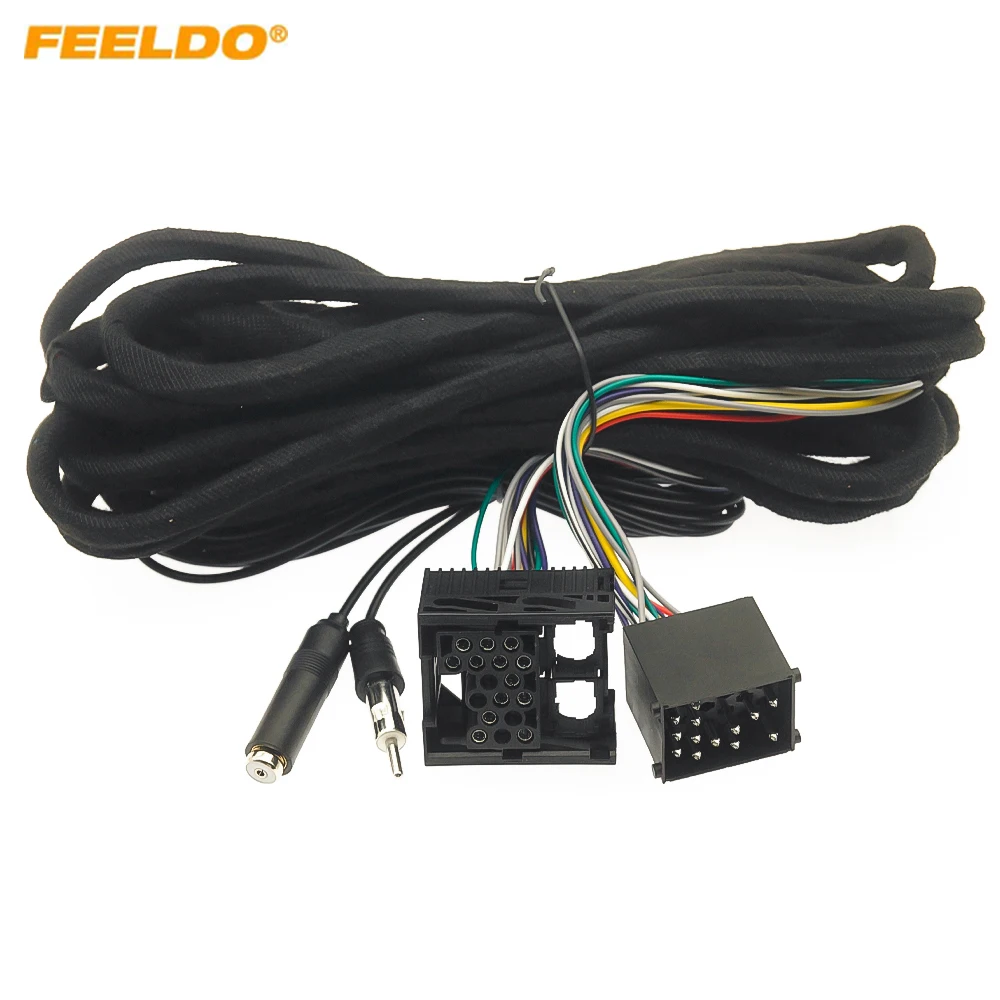 

FEELDO Car Radio Stereo Wiring Harness Adapter Plug For BMW 3-series E46 5-series E39 X5(E53) Audio Power Wire Installation