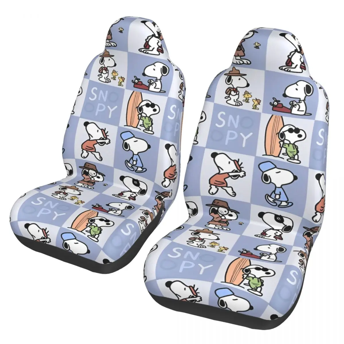 

Snoopys Cartoon Dog Automotive Seat Covers for Cars Suv And Truck Car Seat Covers Universal Fit for Front Seats Set of 2