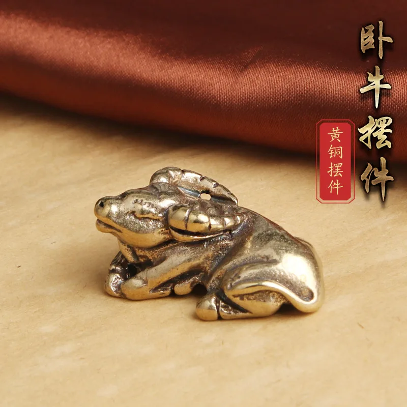 

Латунная корова, украшение для дома, год быка, удачи, двенадцать зодиакального быка, орнамент, чай, домашнее животное, культурная игра, старая бронза, оптовая продажа