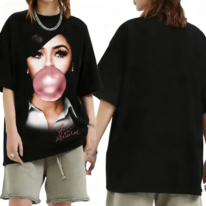 

Футболка из хлопка с креативным принтом «Весенние и летние пузыри», повседневная уличная футболка с коротким рукавом и круглым вырезом