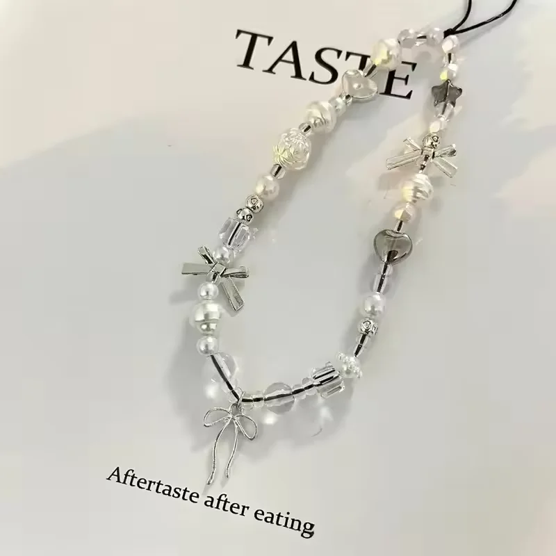Korea Lucu Pita Busur Cinta Hati Ponsel Rantai Lanyard Pesona Tali Ikatan Simpul Liontin untuk iPhone Samsung Aksesoris Perhiasan Hadiah