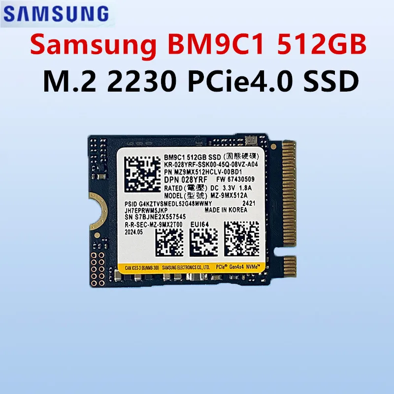 

Samsung SSD BM9C1 512GB M.2 2230 PCIe 4.0 NVMe Protocol Solid State Drive OEM Package
