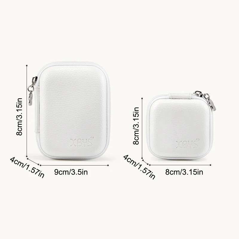 Protable Headphone Bag Data Cable Storage Suitable For Charger Finishing Bag Leather Hard Case