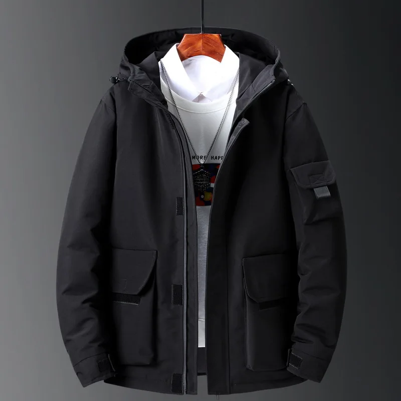 Men Hooded Duck Down Coats Multiple Pockets Casual Puffer Jackets Parkas Quality Male Outdoor Windproof Winter Jackets Size 3XL