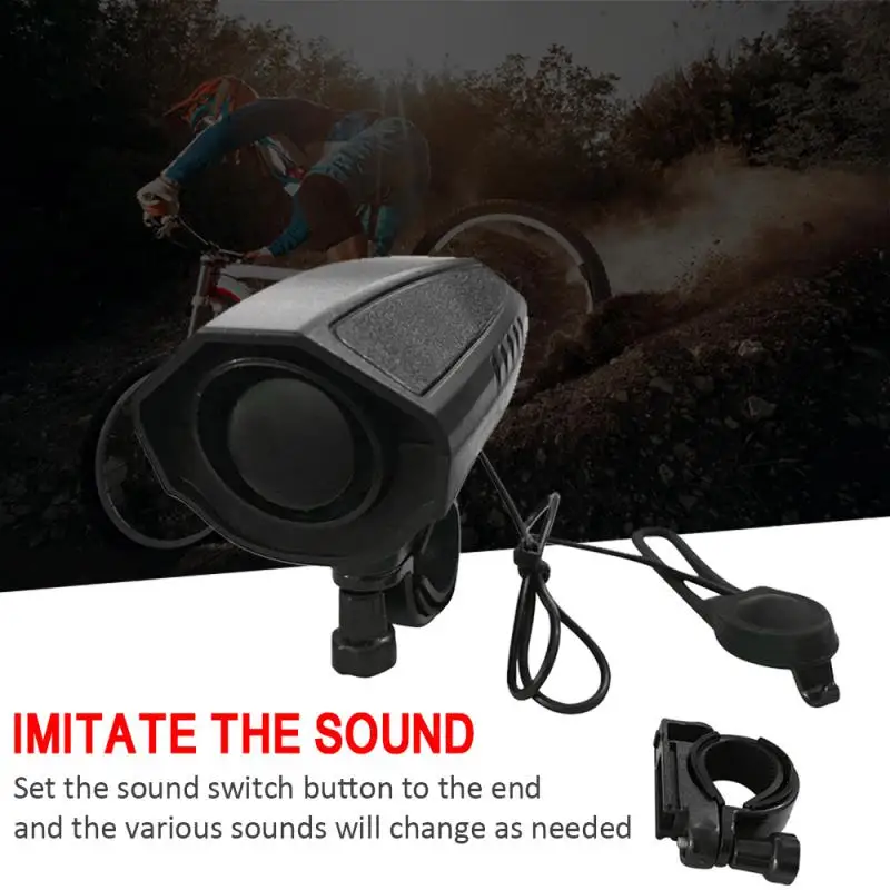 2024 New Cycling Bike Electric Horn 123db Waterproof Bicycle Handlebar Bell Warning Safety Riding Alarm Ring Bell Riding Devices