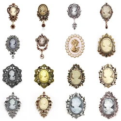 Elegant Classic Style Women Jewelry Vintage Victorian Cameo Portrait Brooch Pins Lady Scarf Brooch Pins Jewelry Gifts