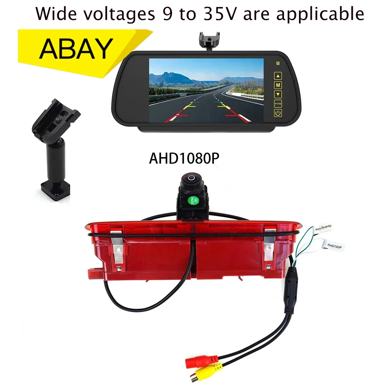 

3rd High Brake Light Rear View Camera with 7" Mirror Monitor for Fiat Doblo (2010-Current) Opel Combo 2011-2018 Parking Camera