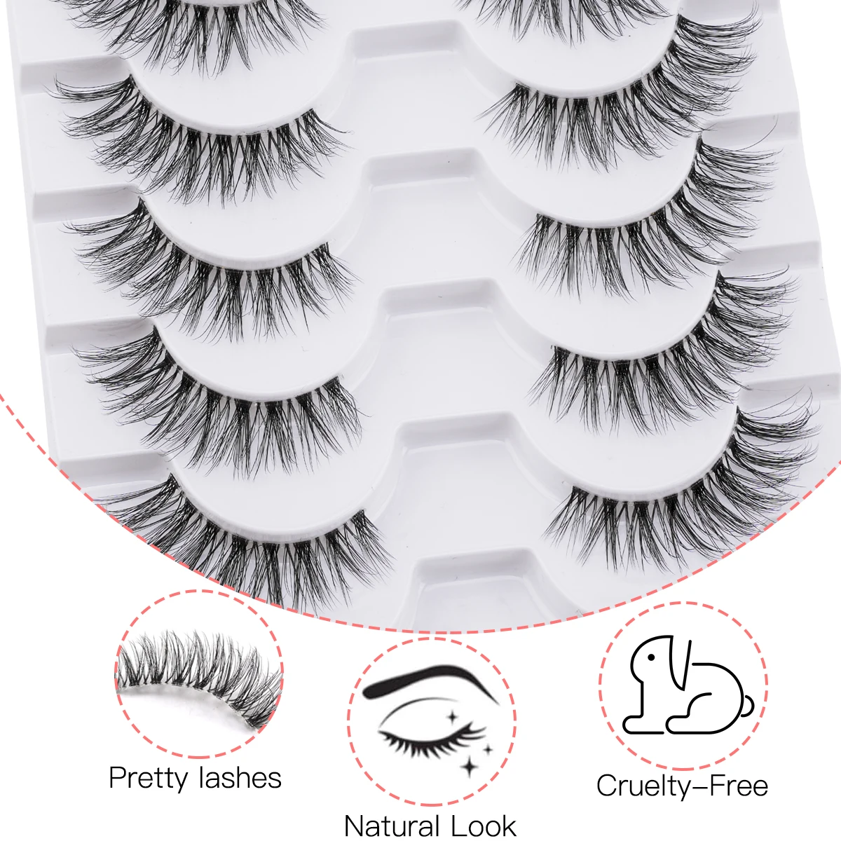 3/10 Pairs Mink False Eyelashes, Natural Fluffy Look