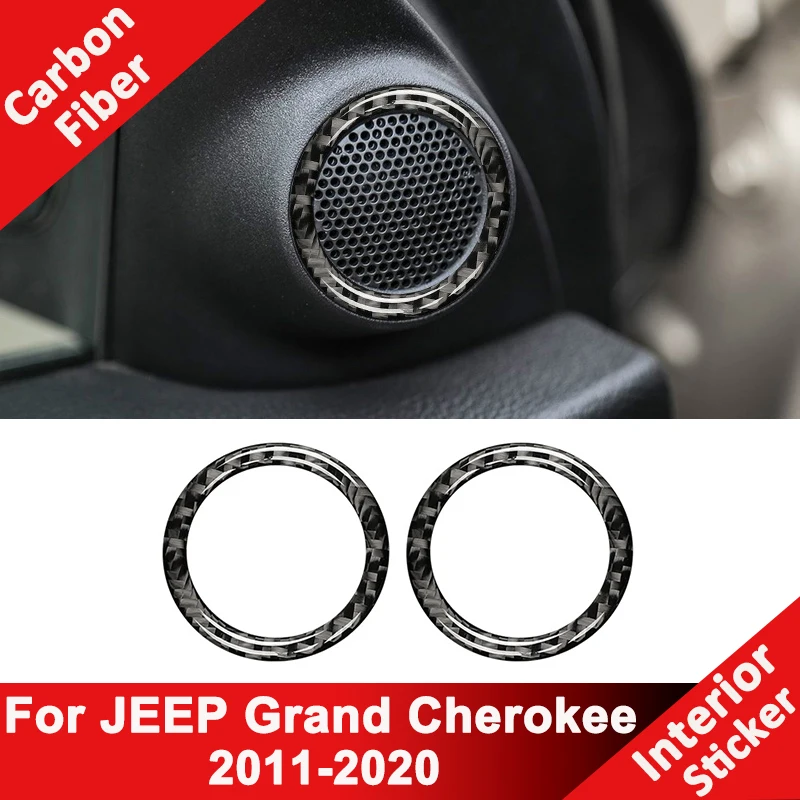 

For JEEP Grand Cherokee 2011-2020 Carbon Fiber Car A-Pillar Audio Speaker Tweeter Panel Frame Decoration Sticker Interior Parts