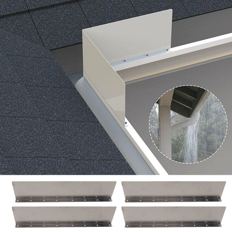 

4 шт., желоба для дождевой воды, алюминиевый брызговик для переключателя дождевой воды с 32 винтами для крыши